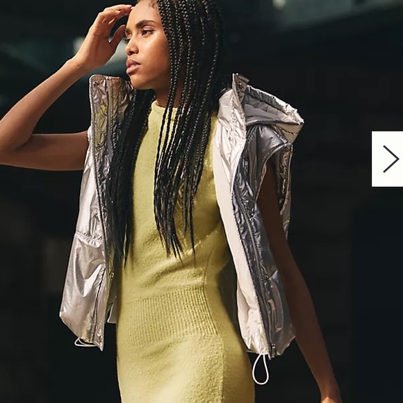 Anthropologie Daily Practice by Anthropologie Metallic Puffer Vest Size XL - Picture 4 of 14